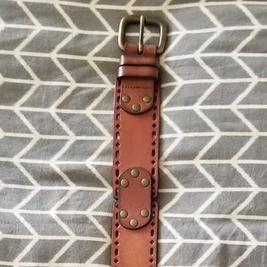 Vintage Fossil High-Waisted Leather Belt - Small